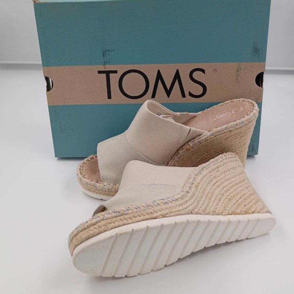 Toms Monica Mule Wedge Sandal, Nude, Women's Size 11 - Picture 2 of 5